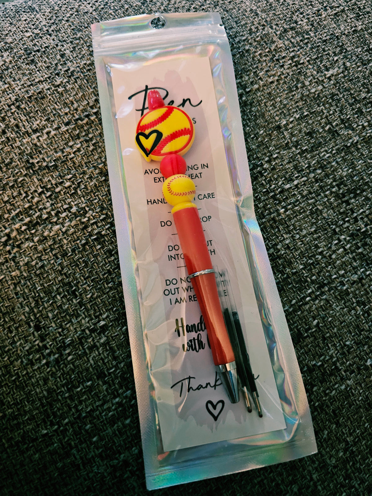 Love of Softball Beaded Pen