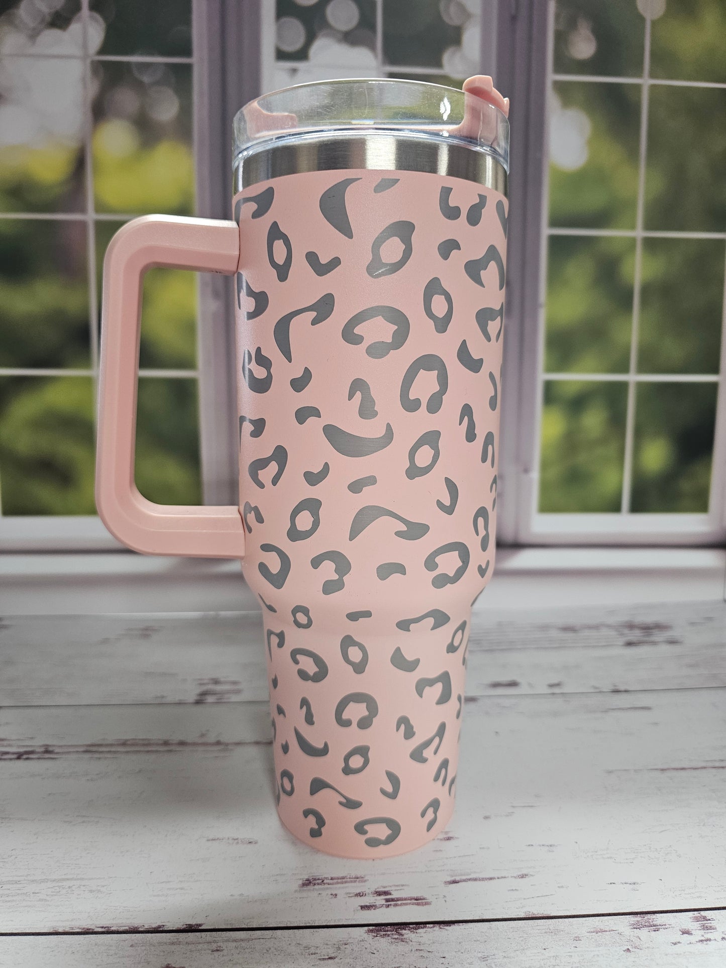 Pink Animal Print Tumbler