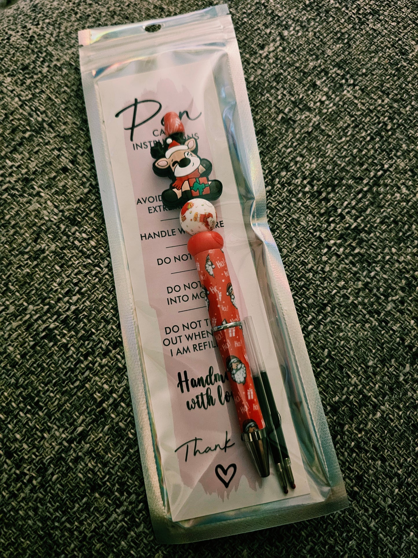 Christmas Reindeer Beaded Pen