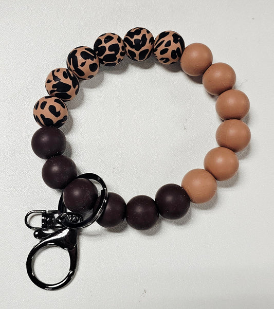 Animal Print Beaded Wristlet