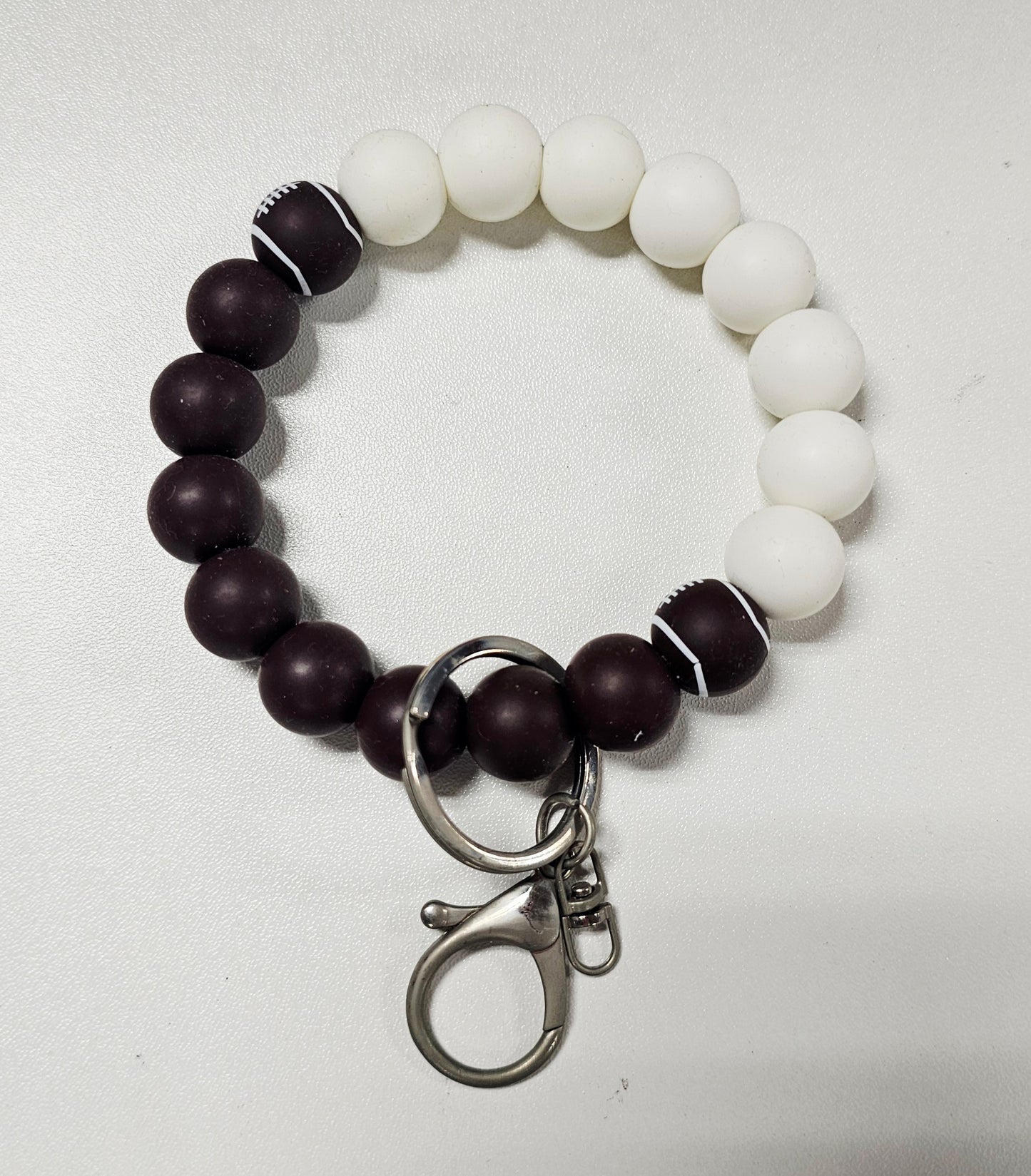 Football Themed Beaded Wristlet
