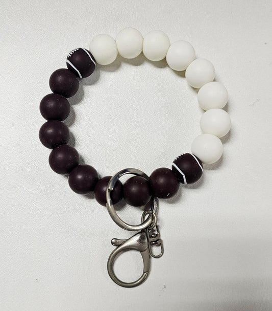 Football Themed Beaded Wristlet