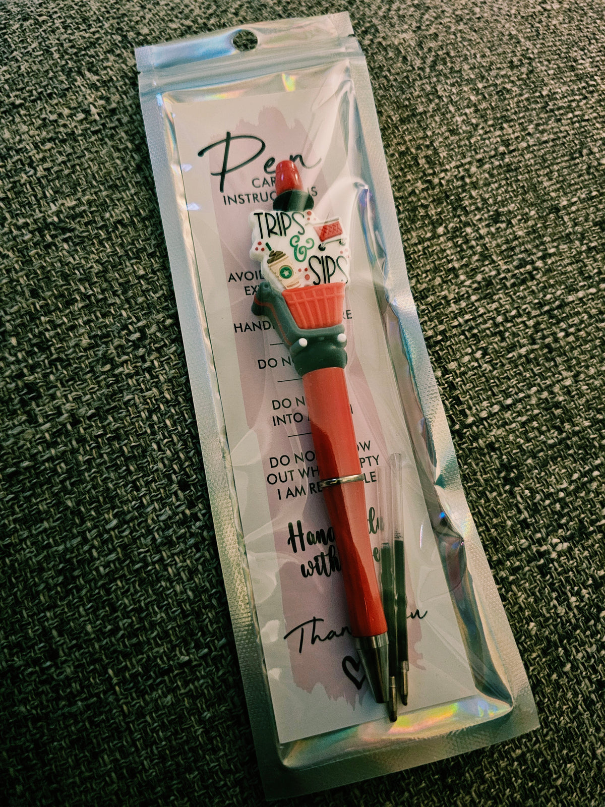 Trips N Sips Beaded Pen