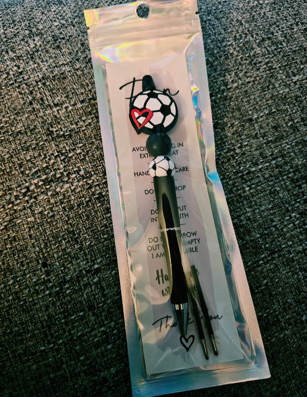 Love of Soccer Beaded Pen