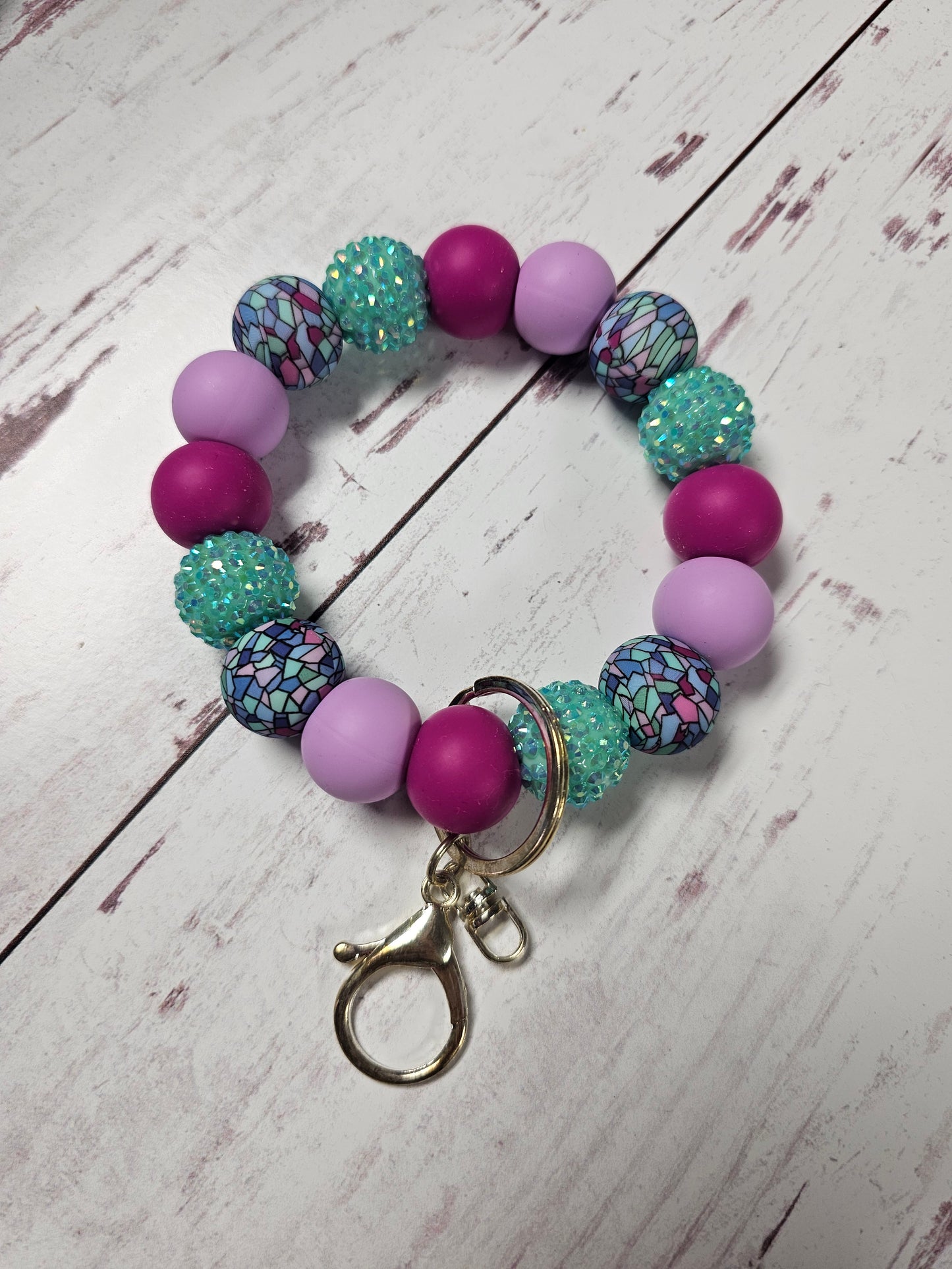 Stained Glass Chunky Bead Wristlet