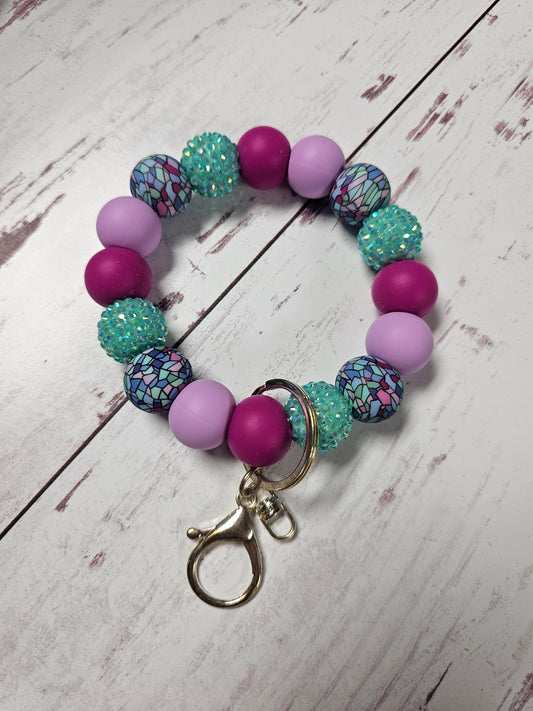 Stained Glass Chunky Bead Wristlet