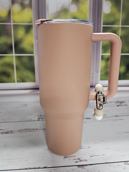 Brown Tumbler with tumbler charm