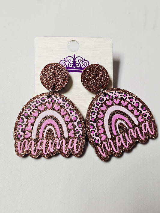Mama Rainbow Dangle Earrings