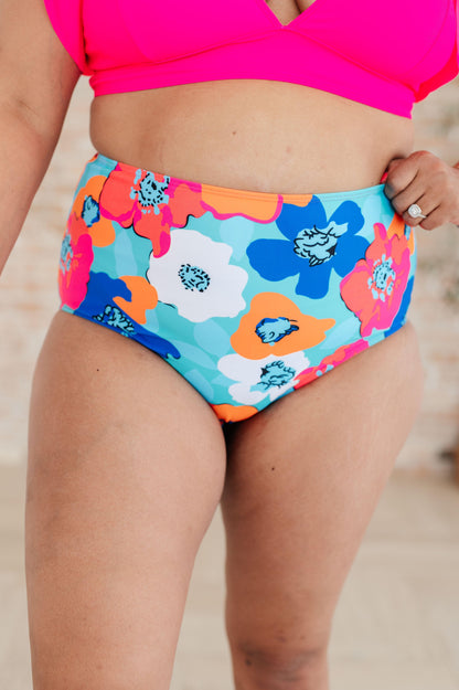 Panama Floral Print High Waisted Swim Bottoms - Simply Graced Mama