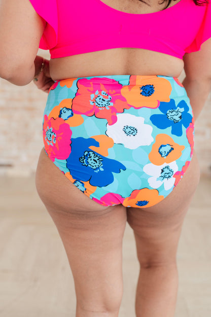 Panama Floral Print High Waisted Swim Bottoms - Simply Graced Mama