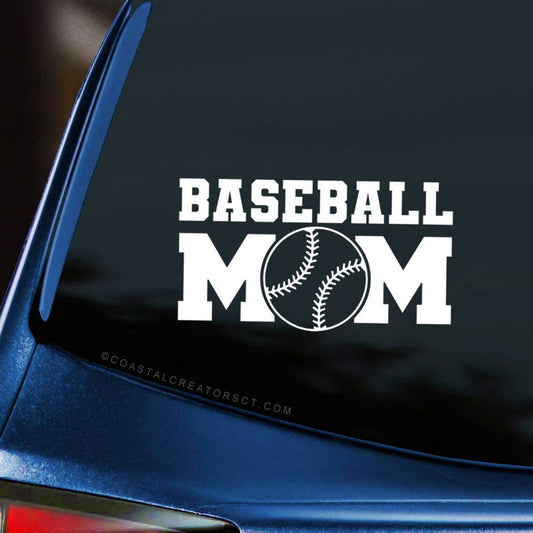 Baseball Mom Vinyl Window Sticker Decal