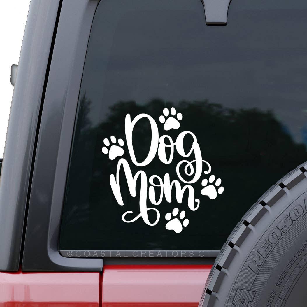 Dog Mom White Vinyl Car Window Decal - Simply Graced Mama