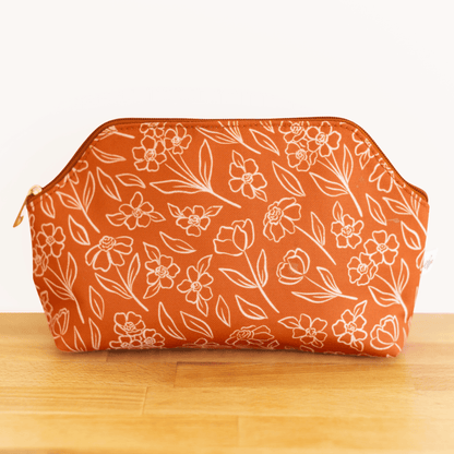 Terracotta Floral Zipper Pouch - Simply Graced Mama